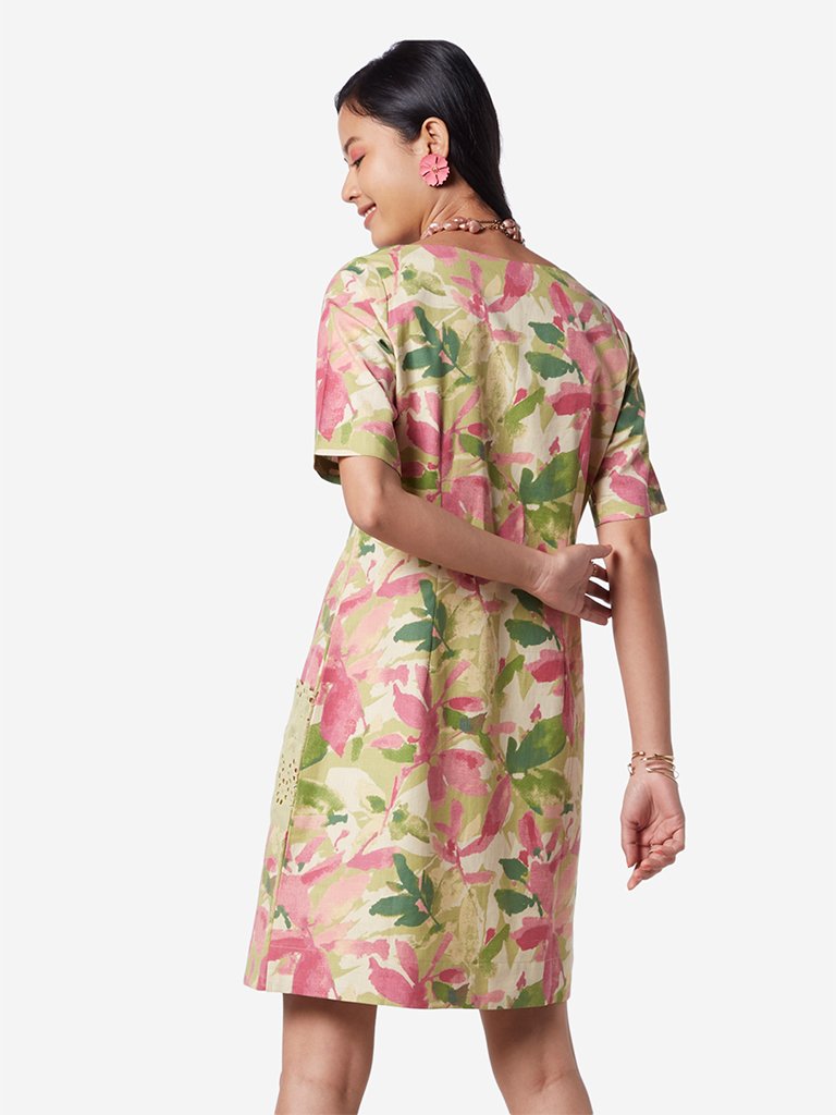 Bombay Paisley Lime Floral Print Shift Dress