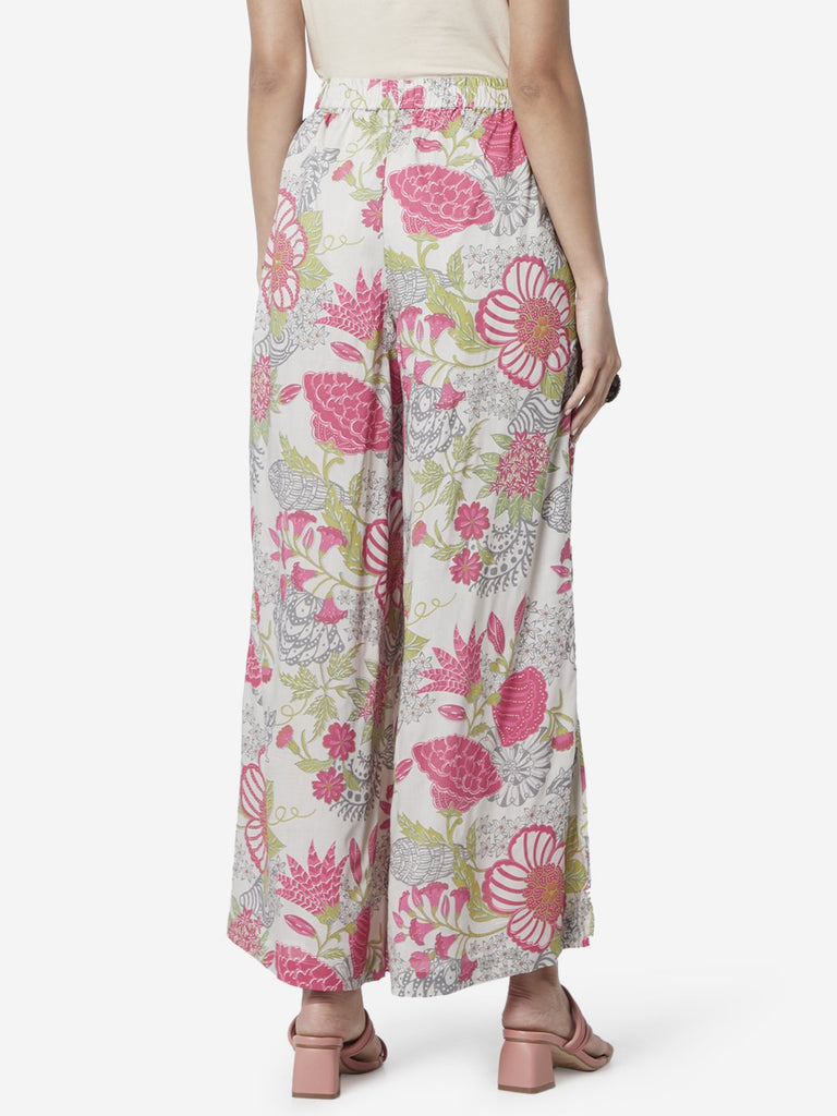 Zuba Multicolour Floral Print Palazzos