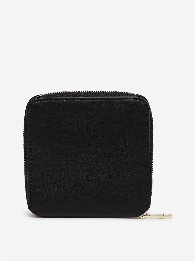 LOV Black Faux-Leather Wallet