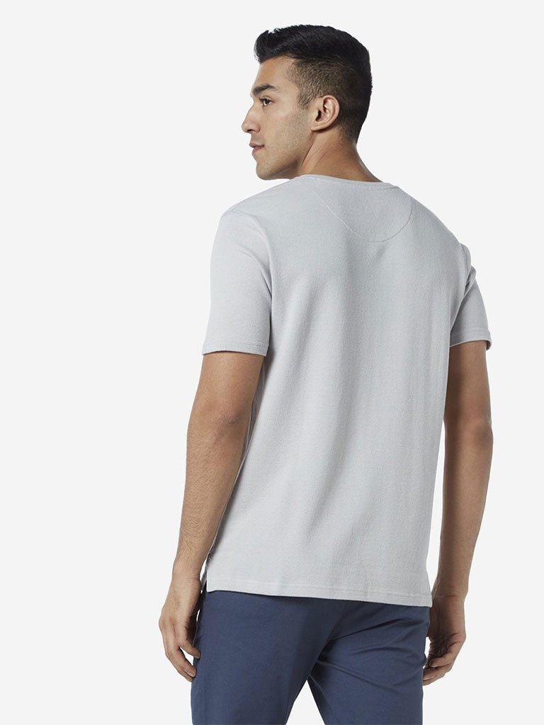 ETA Light Grey Knitted Slim Fit T-Shirt