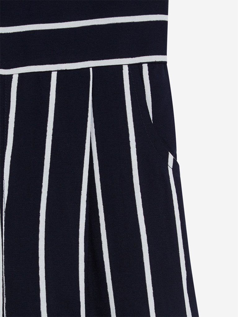 HOP Kids Navy Striped Jumpsuit
