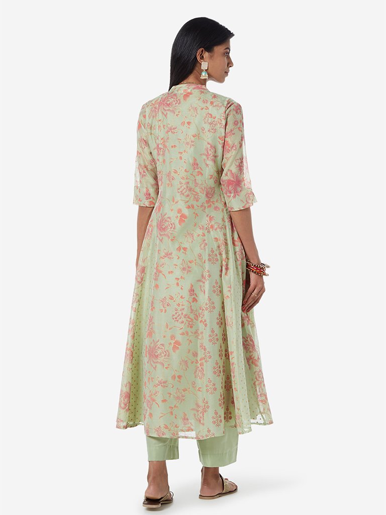 Vark Sea Green Kurta, Inner And Palazzos Set