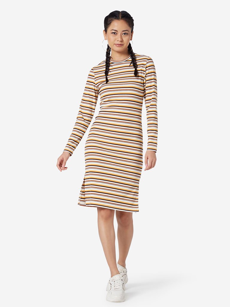 Nuon Mustard Striped Cheerio Dress