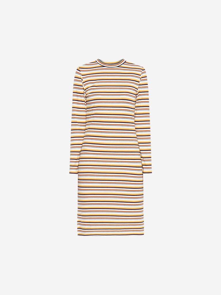 Nuon Mustard Striped Cheerio Dress