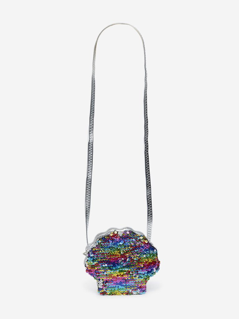 HOP Kids Multicolour Sequin Seashell Sling Bag