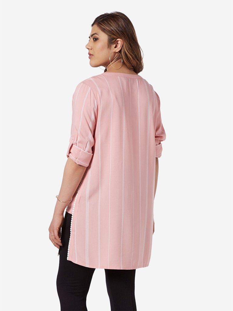 Gia Curve Pink Dotted Kennedy Tunic