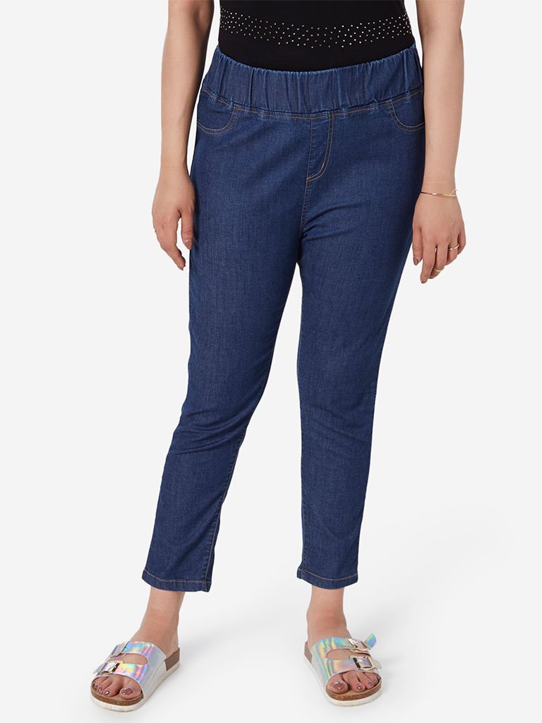 Gia Curve Blue Cropped Jeggings