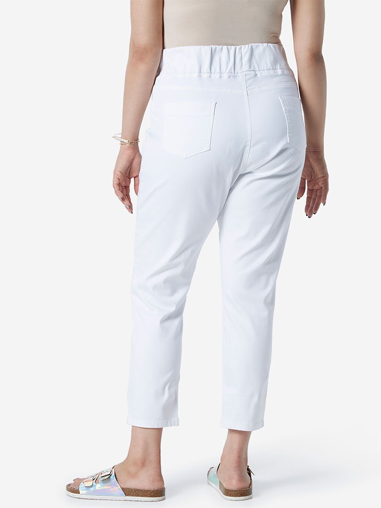 Gia Curve White Cropped Jeggings