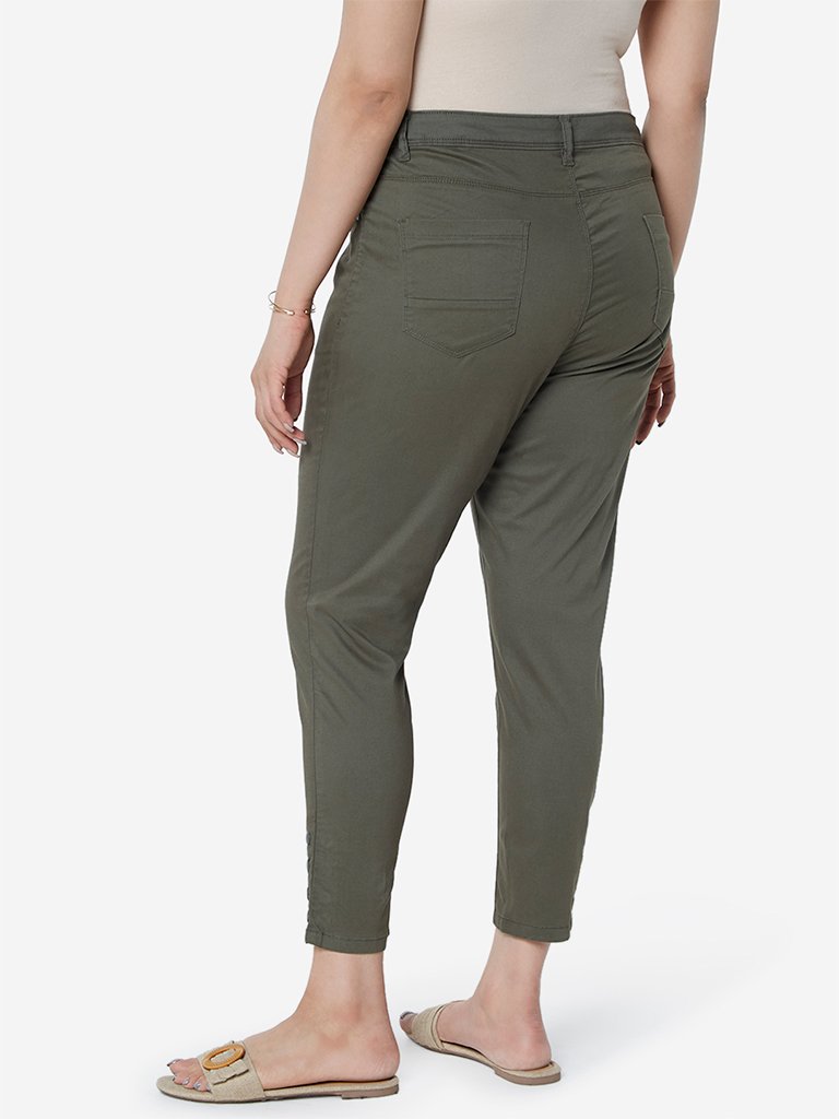 Gia Curve Olive Nikko Crop Jeans