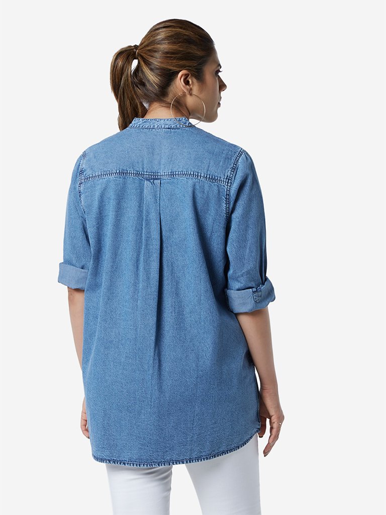 Sassy Soda Curve Blue Denim Jones Shirt