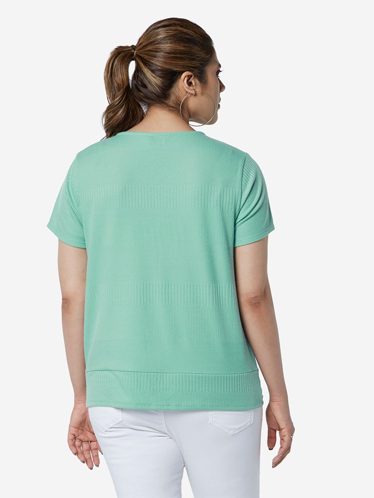 Sassy Soda Curve Mint Ribbed Felix Top