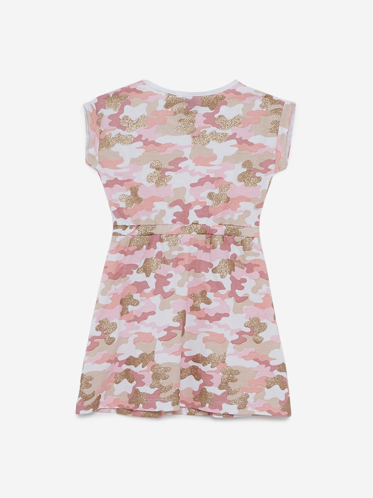 HOP Kids Pink Camouflage Print Dress