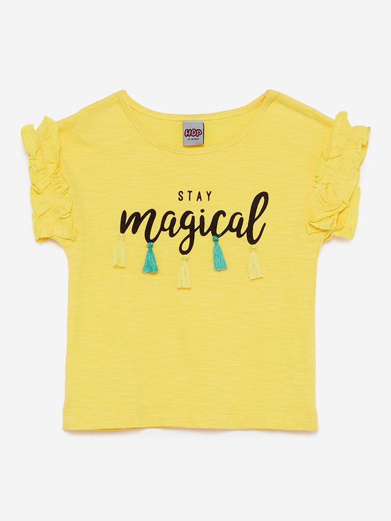 HOP Kids Yellow Tassel Pattern Nissa Top