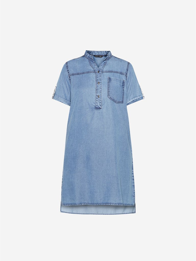 Sassy Soda Curve Light Blue Chambray Karen Dress