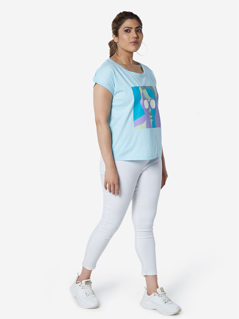 Sassy Soda Curve Light Blue Eddy T-Shirt