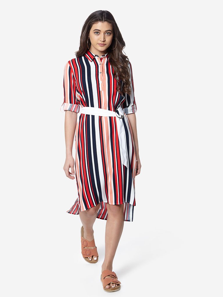LOV Multicolour Christine High-Low Shirtdress