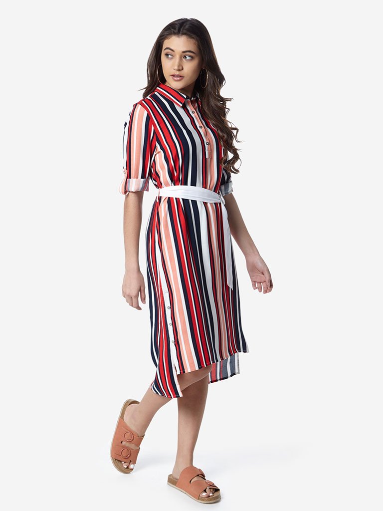 LOV Multicolour Christine High-Low Shirtdress