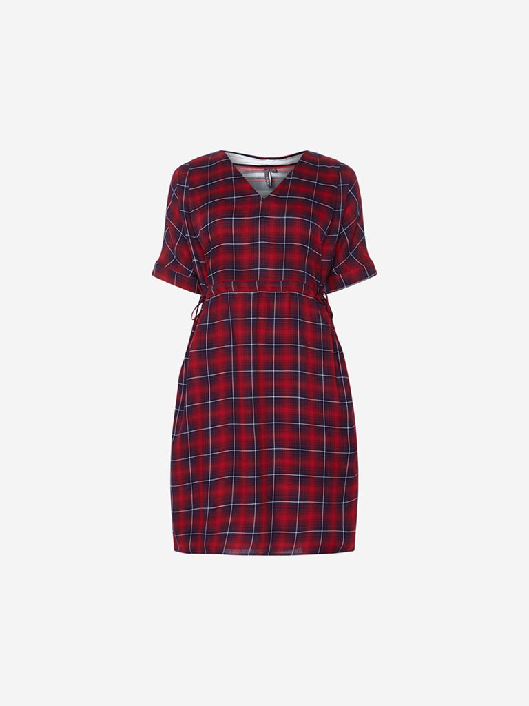 LOV Red Checkered Paula Dress