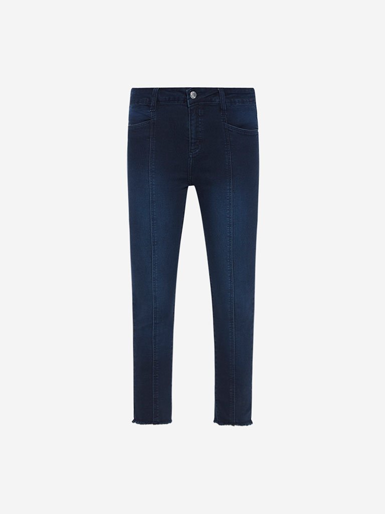 LOV Dark Blue Jiana Cropped Jeans
