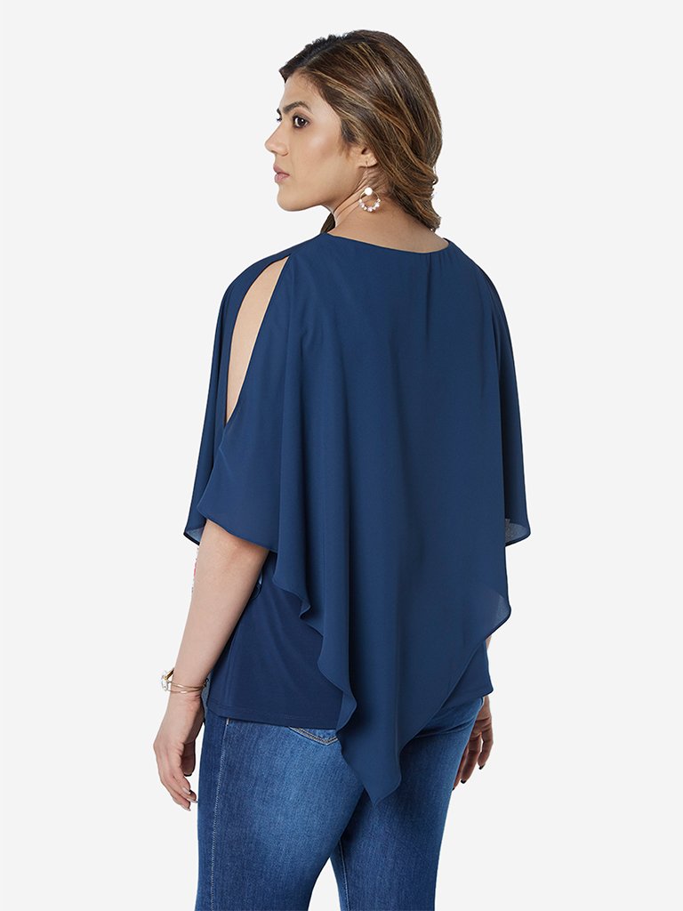 Gia Curve Navy Floral Odella Top