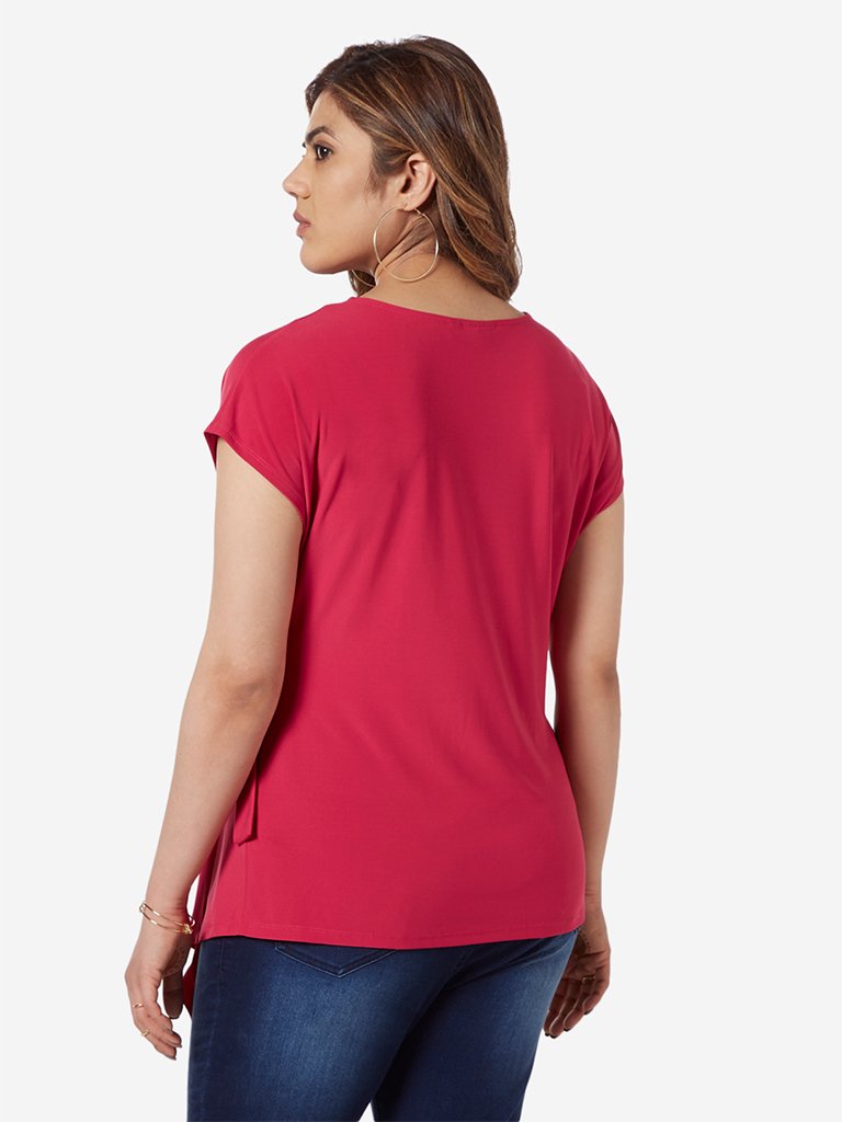 Gia Curve Dark Pink Hardware Detailed Top