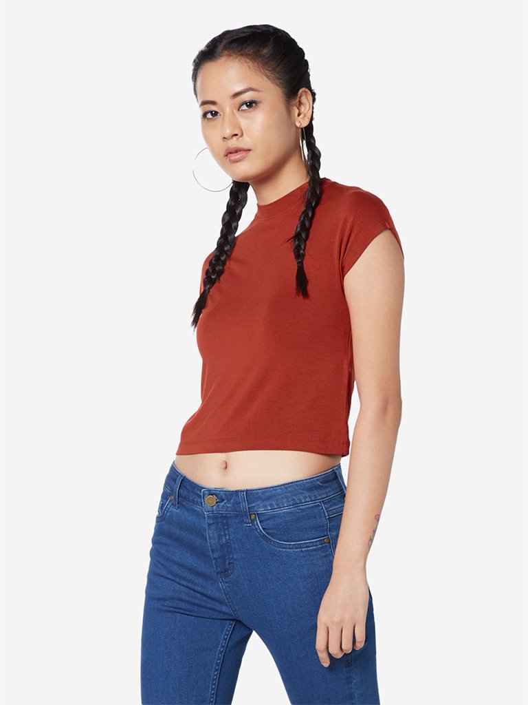 Nuon Rust Adorn Cropped T-Shirt