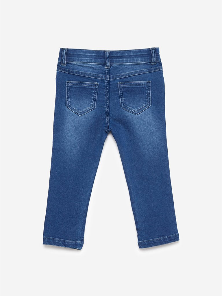HOP Kids Blue Rhinestone Design Jeans