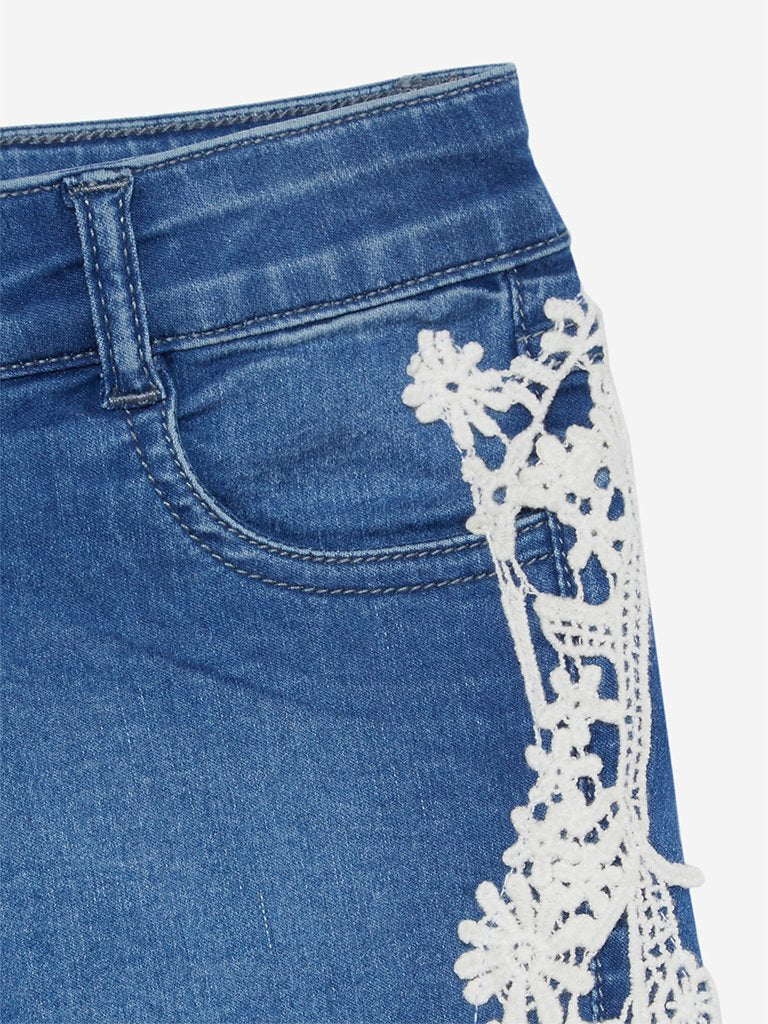 HOP Kids Blue Lace Pattern Shorts