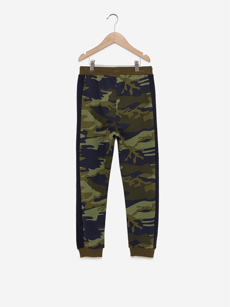Y&F Kids Olive Camouflage Joggers