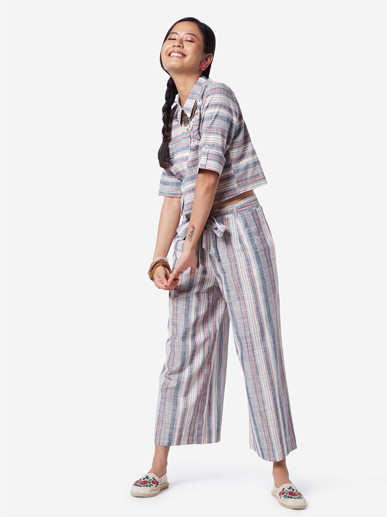 Bombay Paisley Multicolour Palazzos With Belt