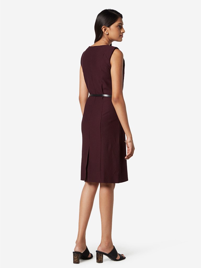Wardrobe Aubergine Emily Dress With Belt