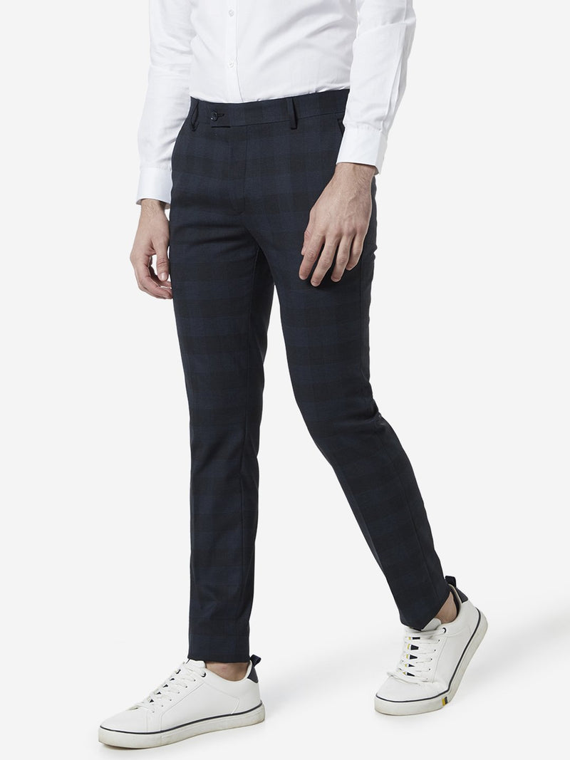 WES Formals Navy Ultra-Slim Fit Trousers