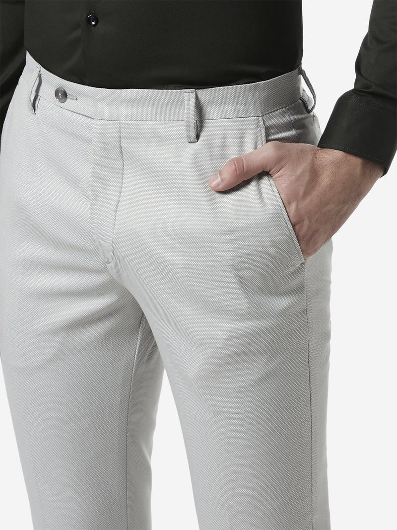 WES Formals Light Grey Carrot Fit Crop Trousers