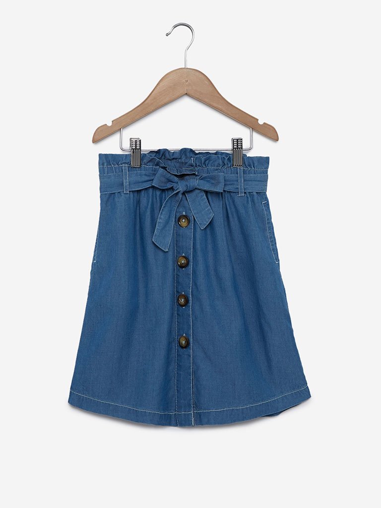 Y&F Kids Blue Chambray Skirt