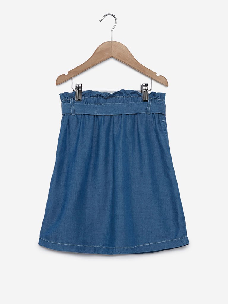 Y&F Kids Blue Chambray Skirt