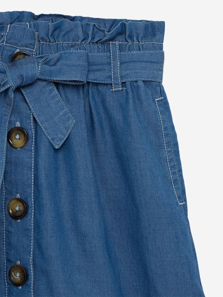 Y&F Kids Blue Chambray Skirt