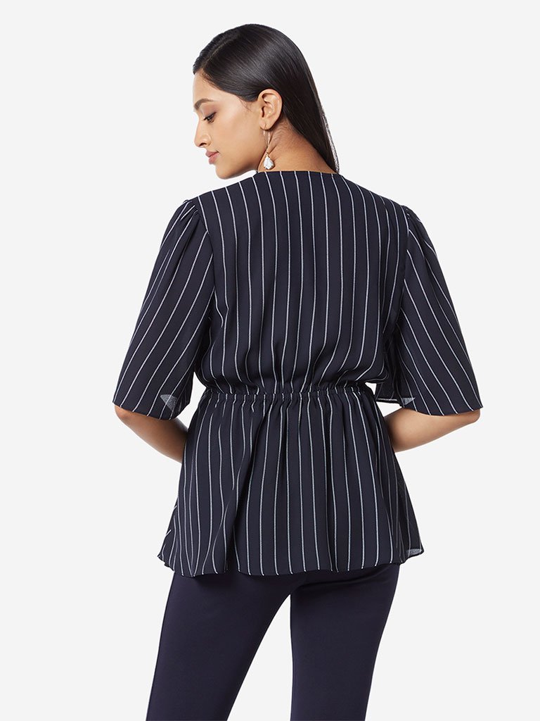 Wardrobe Navy Striped Mia Blouse