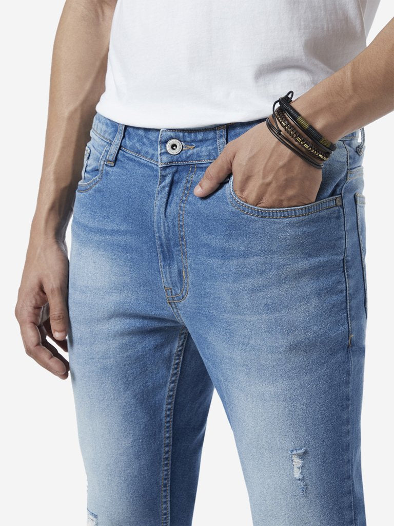 Nuon Blue Rodeo Distressed Carrot Fit Jeans