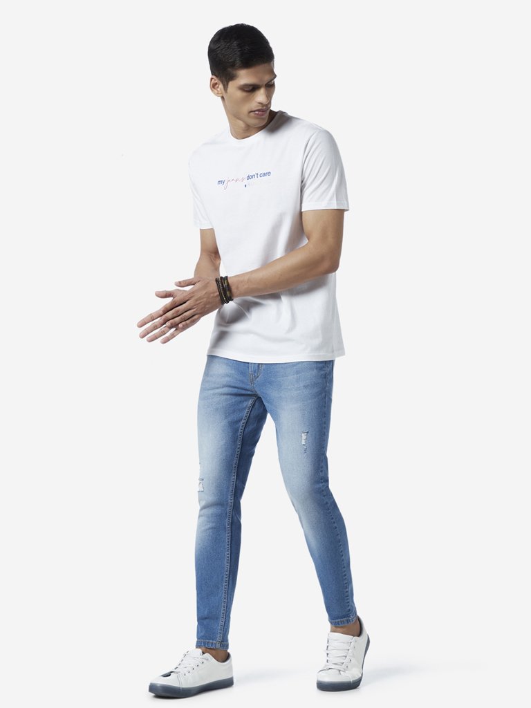 Nuon Blue Rodeo Distressed Carrot Fit Jeans