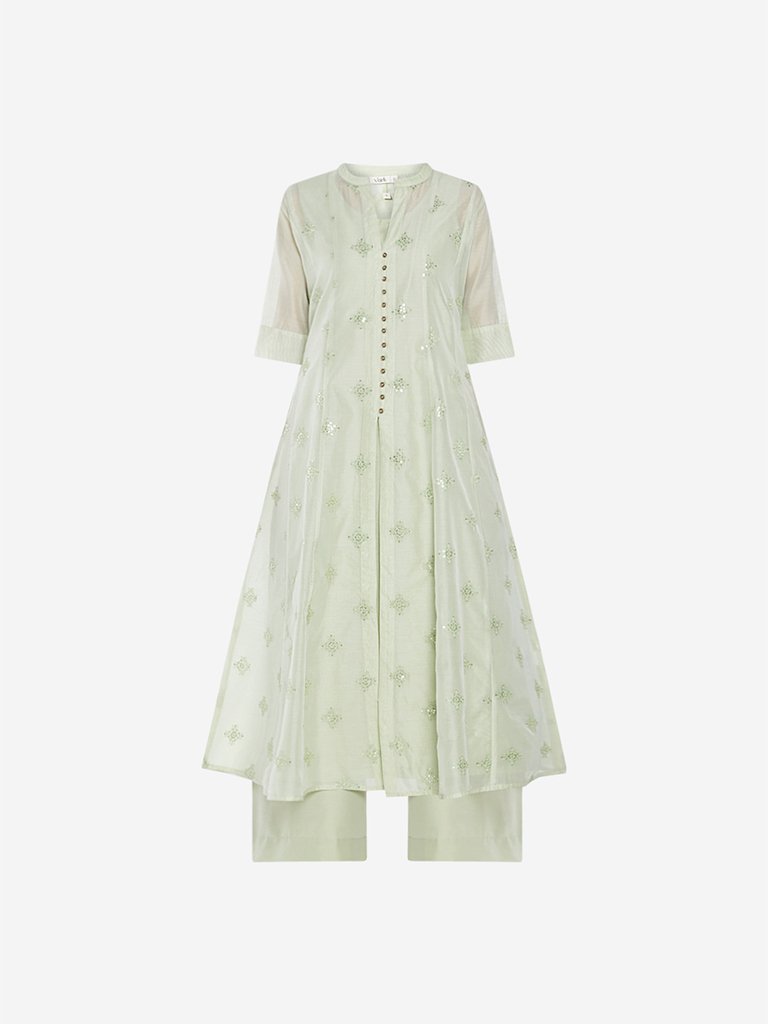 Vark Mint Kurta, Inner And Palazzos Set