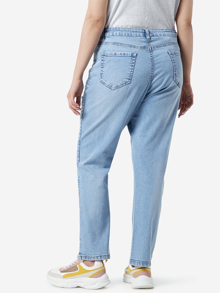 Sassy Soda Curve Blue Distressed Jeans