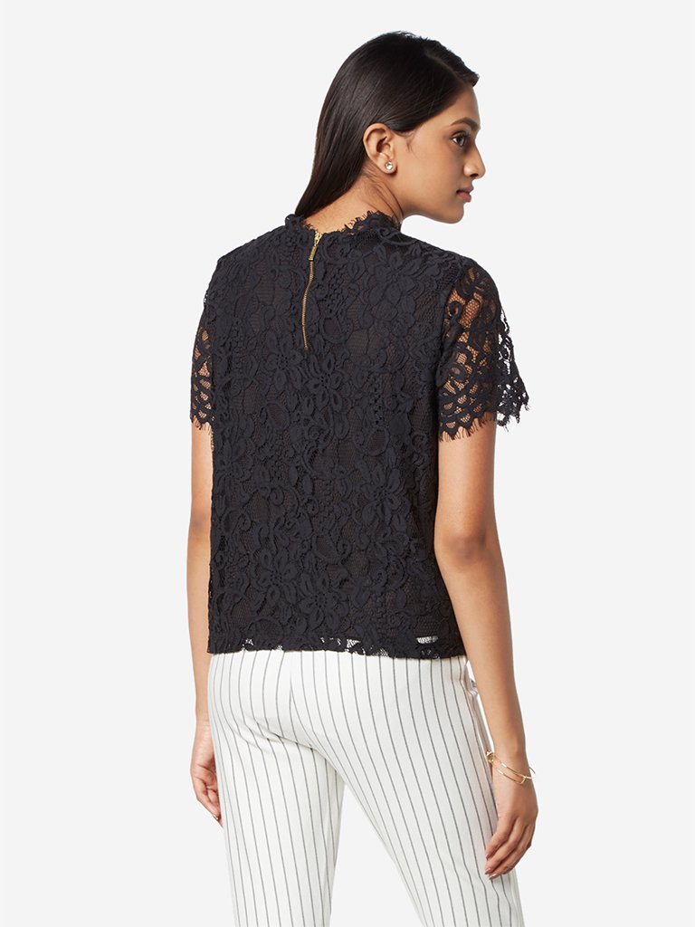 Wardrobe Black Lace Olive Top