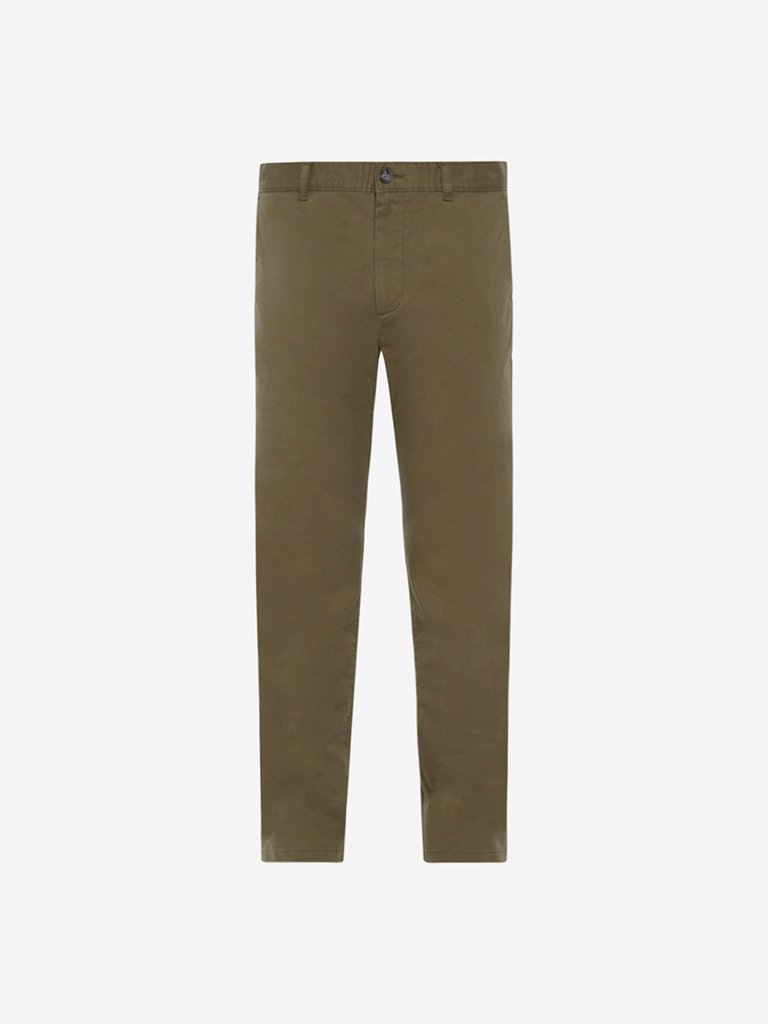 WES Casuals Khaki Carrot Fit Chinos