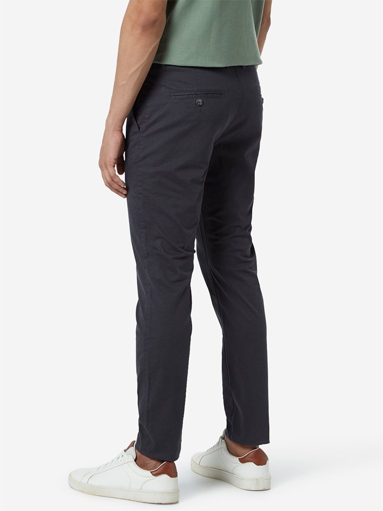 WES Casuals Charcoal Carrot Fit Chinos