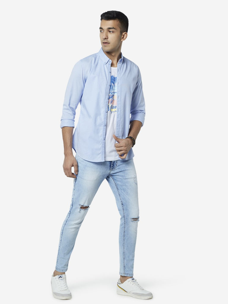 Nuon Light Blue Slim Fit Shirt