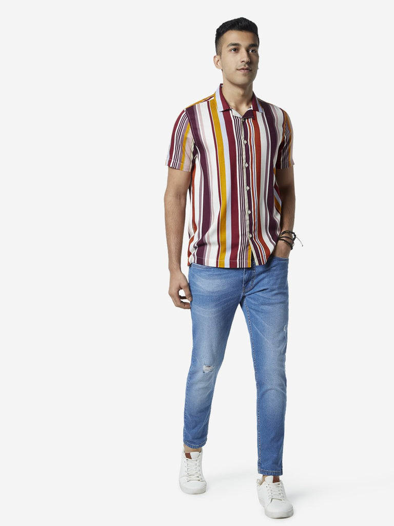 Nuon Multicolour Striped Relaxed Fit Shirt