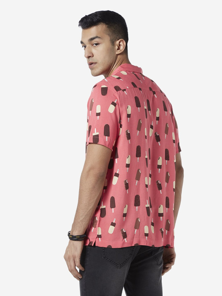 Nuon Pink Relaxed Fit Ice-cream Print Shirt