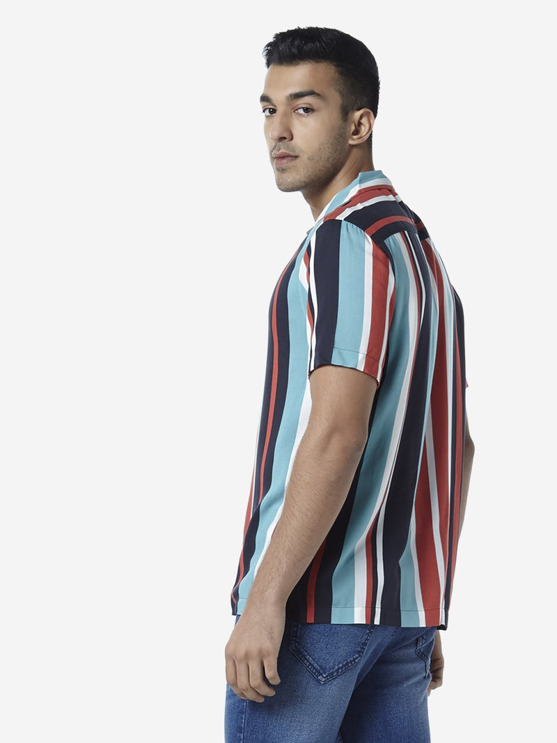 Nuon Multicolour Striped Relaxed Fit Shirt