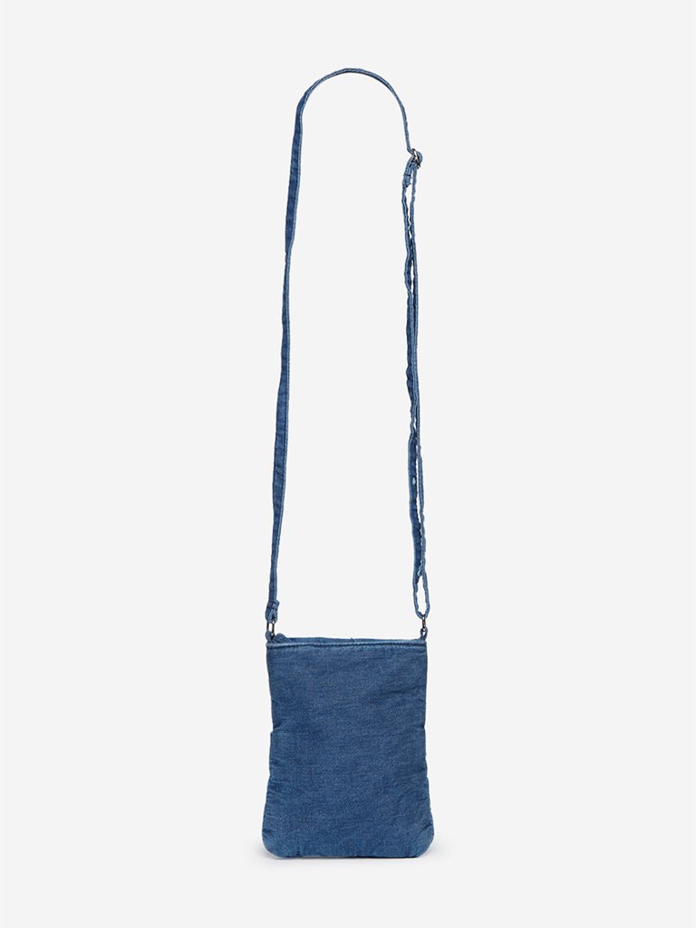 Westside Blue Denim Multiple Pocket Sling Bag