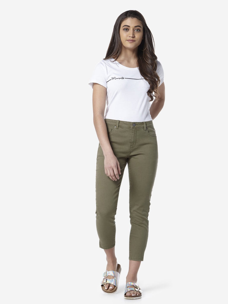 LOV Sage Green Cropped Joy Jeans